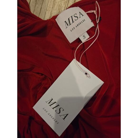 Misa Los Angeles Women's Knotted Maxi Dress Red Size S Party Cocktail - Picture 6 of 7